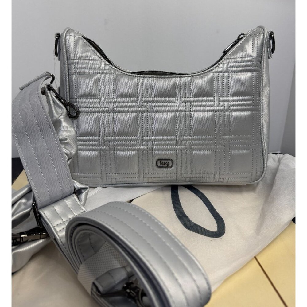 Lug Groove Satin Luxe Crossbody NWT - Silver